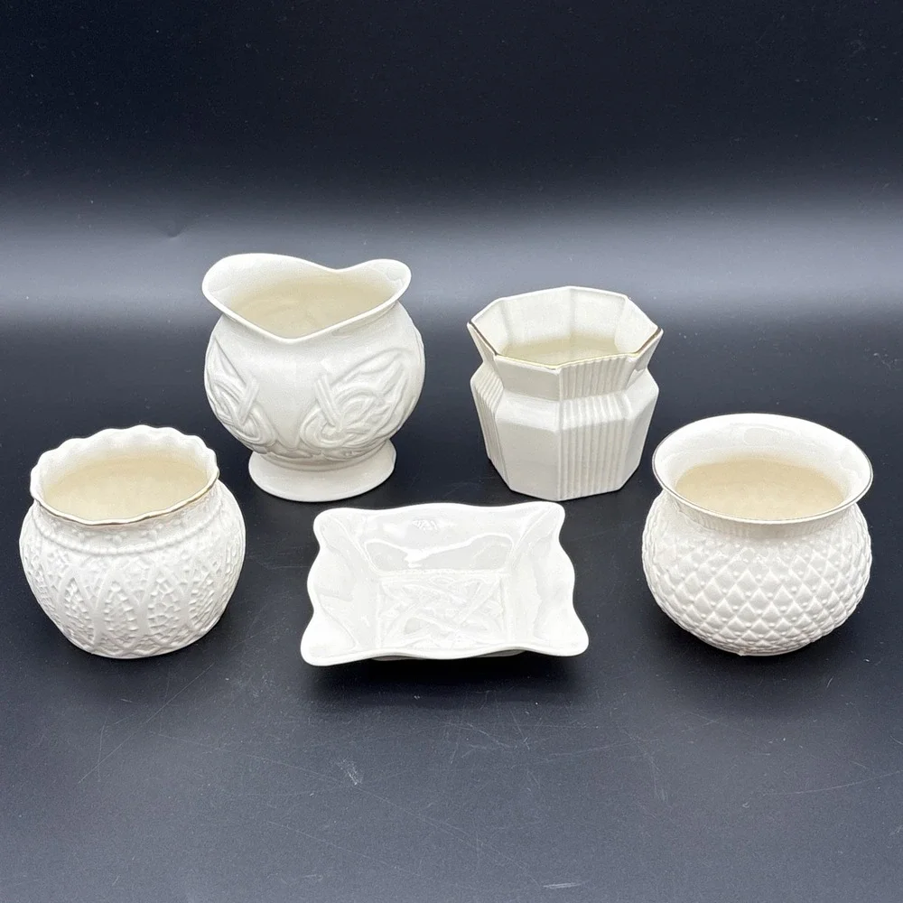 Lot of 5 Vintage Belleek Collectors International Society Porcelain Pieces